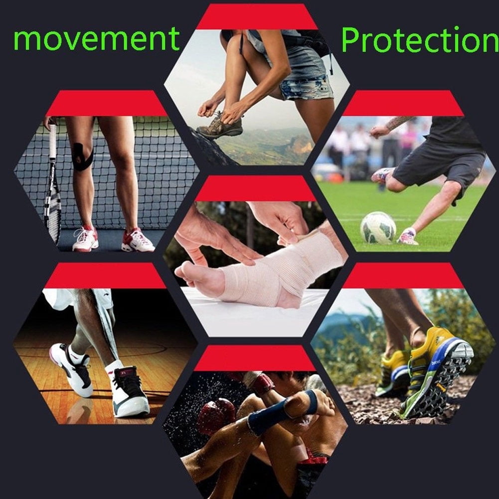 Yesbay Ankle Sprain Brace Foot Support Bandage Achilles Tendon Strap Guard Protector-Black