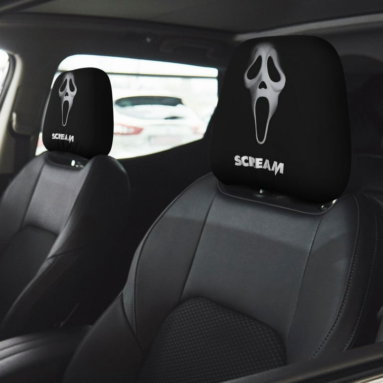 Movie Scream Ghostface Car Headrest Cover Pcs Breathable Soft
