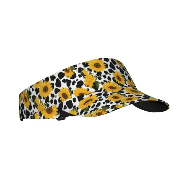 Balery Cow Print Sunflower Gorra deportiva con visera ajustable para mujer y hombre (talla única)