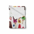thumbnail image 2 of Sweets Soft Flannel Fleece Throw Blanket, Yummy Vivid Ice Creams with Fruit and Chocolate Flavors Kiwi Watercolor Design, Cozy Plush for Indoor and Outdoor Use, 50" x 70", Multicolor, by Ambesonne, 2 of 6