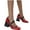 A-Red, variant on Aueoeo Women High Heel Block Shoes Squared Open Toe Chunky Heels Faux Leather One Strip Heeled Mules Dress Clear Sandals