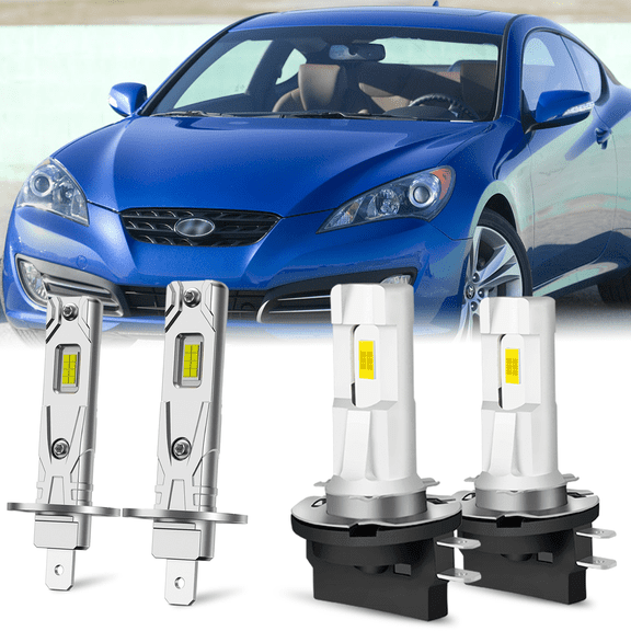 Fits 2010-2012 Hyundai Genesis Coupe LED Headlight Bulb H1 H11B High Low Beam Replacement Kit 4pcs