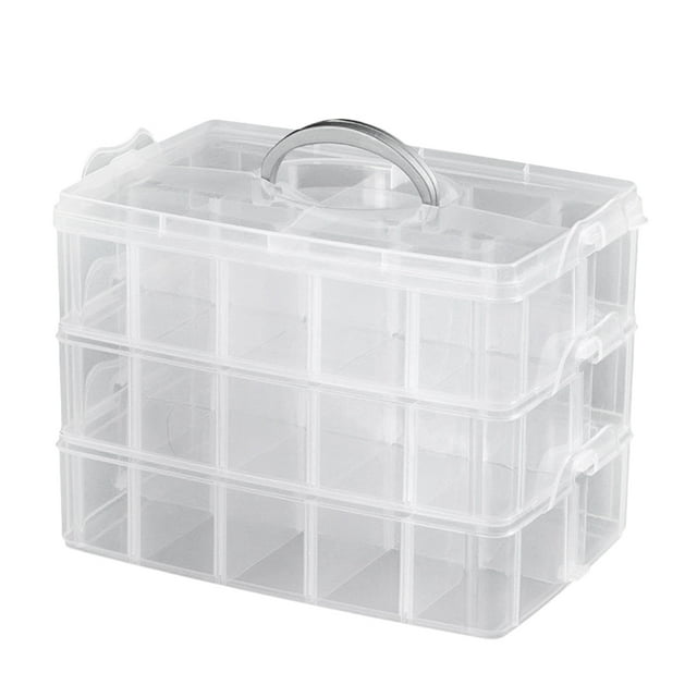 Coofit Grid Box 3-Ply Adjustable Divider Jewelry Storage Box Jewelry Storage Container