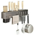 thumbnail image 1 of Car Bon Steel Utensil Rack - Space Saving Kitchen Organizer with Hooks and Hanging Bar for Optimal Storage Solutions, 1 of 4