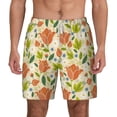 thumbnail image 3 of Uemuo Rose Daisy Pattern Mens Swim Trunks Quick Dry Board Shorts with Mesh Lining, Stretch Beach Shorts Quick Dry No-Chafing Board Shorts-Large, 3 of 9