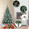 thumbnail image 4 of 6FT Pre-Lit Artificial Christmas Tree,Christmas Pine Tree with Pine Cones,250 LEDs & 748 Tips - Hinged Stand PVC Holiday Trees Decor for Home/Office/Party, 4 of 10
