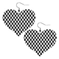 thumbnail image 6 of Heart Earrings Black White Checkered Pattren Dangling Heart Drop Earrings For Women Love Dangle Earrings Gift, 6 of 6