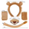 thumbnail image 5 of 1/3/4Pcs Lion Costume Set for Youth Adult Halloween Cosplay Soft Plush Headband Tail Gloves Nose Kit Animal Theme Party Dress-Up Accessories Qinghai, 5 of 5