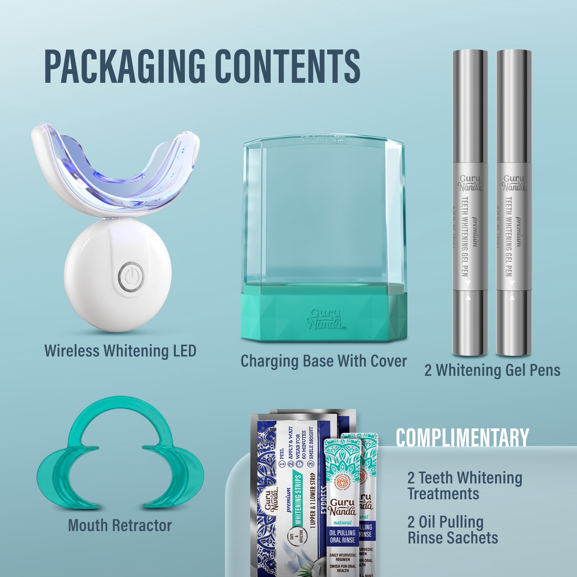 GuruNanda Professional Teeth Whitening Wireless Kit