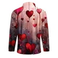 thumbnail image 4 of guisaled Valentines Button Down Shirt Men Long Sleeve Heart Printed Tee Shirts Loose Fit Dressy Casual Vacation Dating Tops, 4 of 5