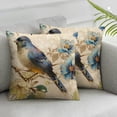 thumbnail image 2 of PIKWEEK  Set of 2 Vintage Ink Painting Blue Bird Robin and Flower Throw Pillow Cover Case Cushion Cover for Couch Sofa Home Decoration Square Pillowcase (2 Pack Blue Bird), 2 of 6