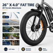 26 Electric Bike for Adult,5000w Dual Motors,up 100 Miles 52V 25Ah Ebike,26 x 4.0 Fat Tire Adult Bicycles for All Terrain,Mountain Commuter UL2849