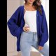 thumbnail image 5 of Suéteres Tipo Cárdigan para Mujer, de Larga, con Botones y Gran Tamaño, de Punto. Color Azul M, 5 of 6