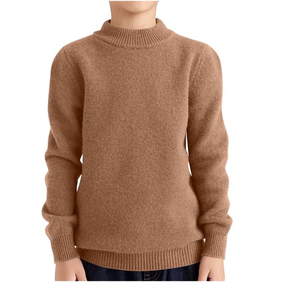 Jgppe Sweaters for Kids Boys Girls Wool Soft Knit Pullover Long Sleeve Warm Mock Neck Thermal Sweater Tops 4-18Years
