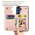 thumbnail image 4 of Galaxy A15 5G Case,Takfox PU Leather Folio Wallet Case with Card Slots Holder Kickstand Double Magnetic Clasp Durable Shockproof Protective Cover for Samsung A15 5G -Rose Gold, 4 of 8