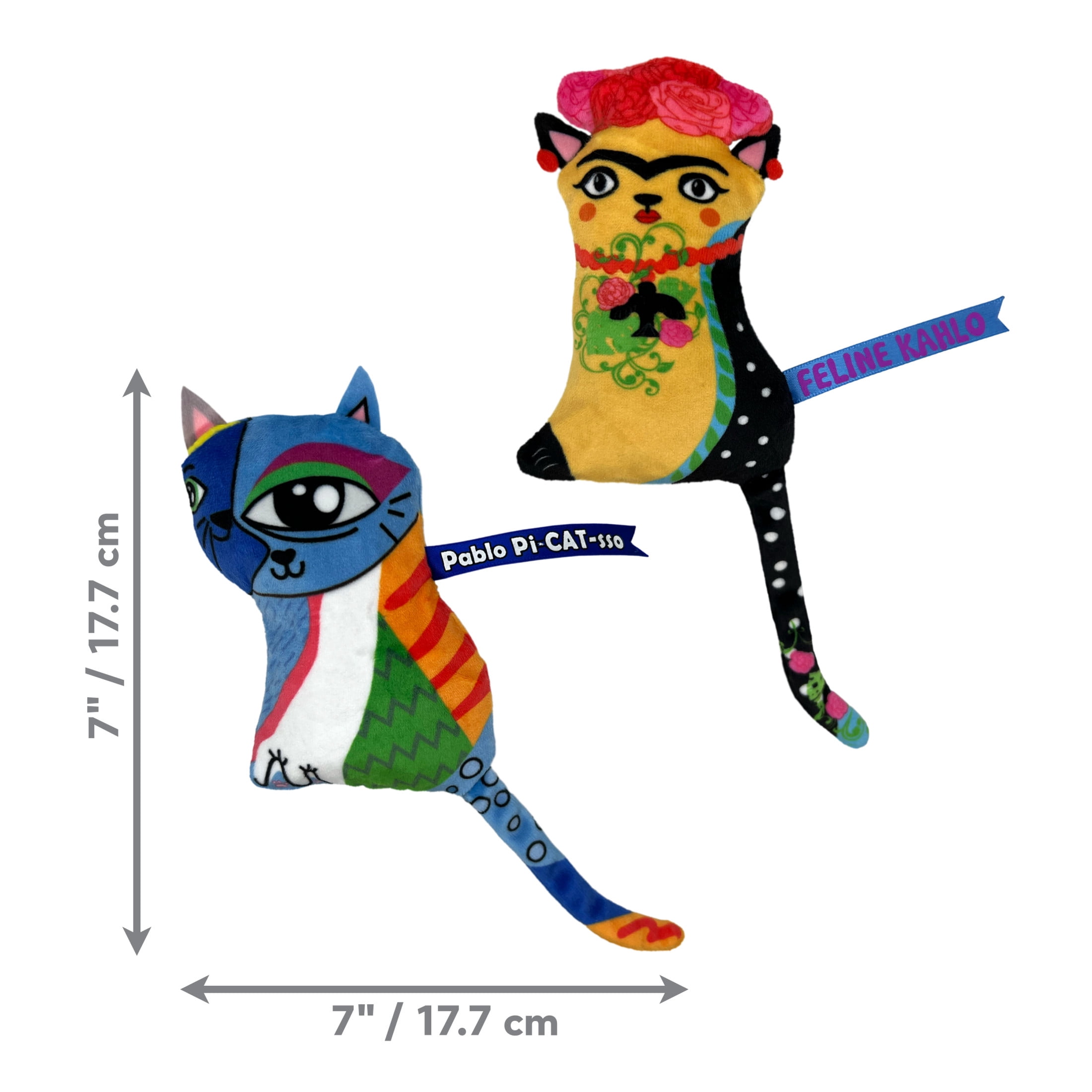 KONG® Artz Kahlo and Picasso Cat Toy, with Premium North American Catnip, 2 Pack