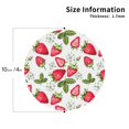 thumbnail image 2 of Naloa Strawberry1 Leather Coasters for Drinks, Durable Drink Coasters 4 Set for Tabletop Protection, Luxurious Home Décor and Housewarming Gift ( {designName})Round Shape, 2 of 6