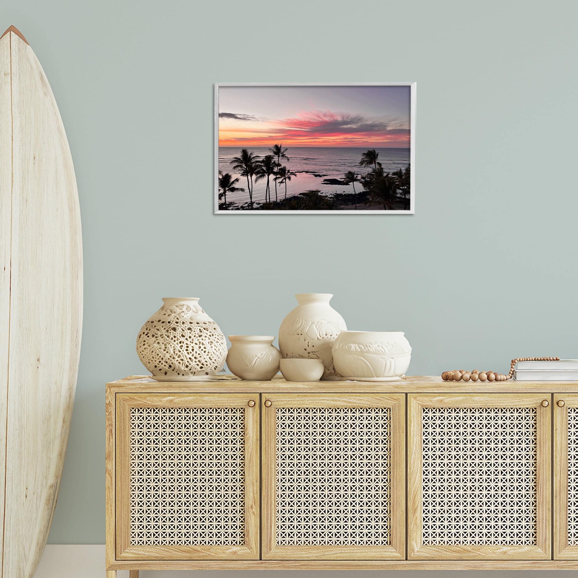 Stupell Industries Fierce Sunset View Landscape Photography White Framed Art Print Wall Art, 24 x 16