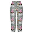 thumbnail image 4 of Cavosen Christmas Womens Plus Size Pants Stretch Wide Leg Trousers with Pockets Santa Graphic Elastic Waist Bottoms Comfy Pants, 4 of 5