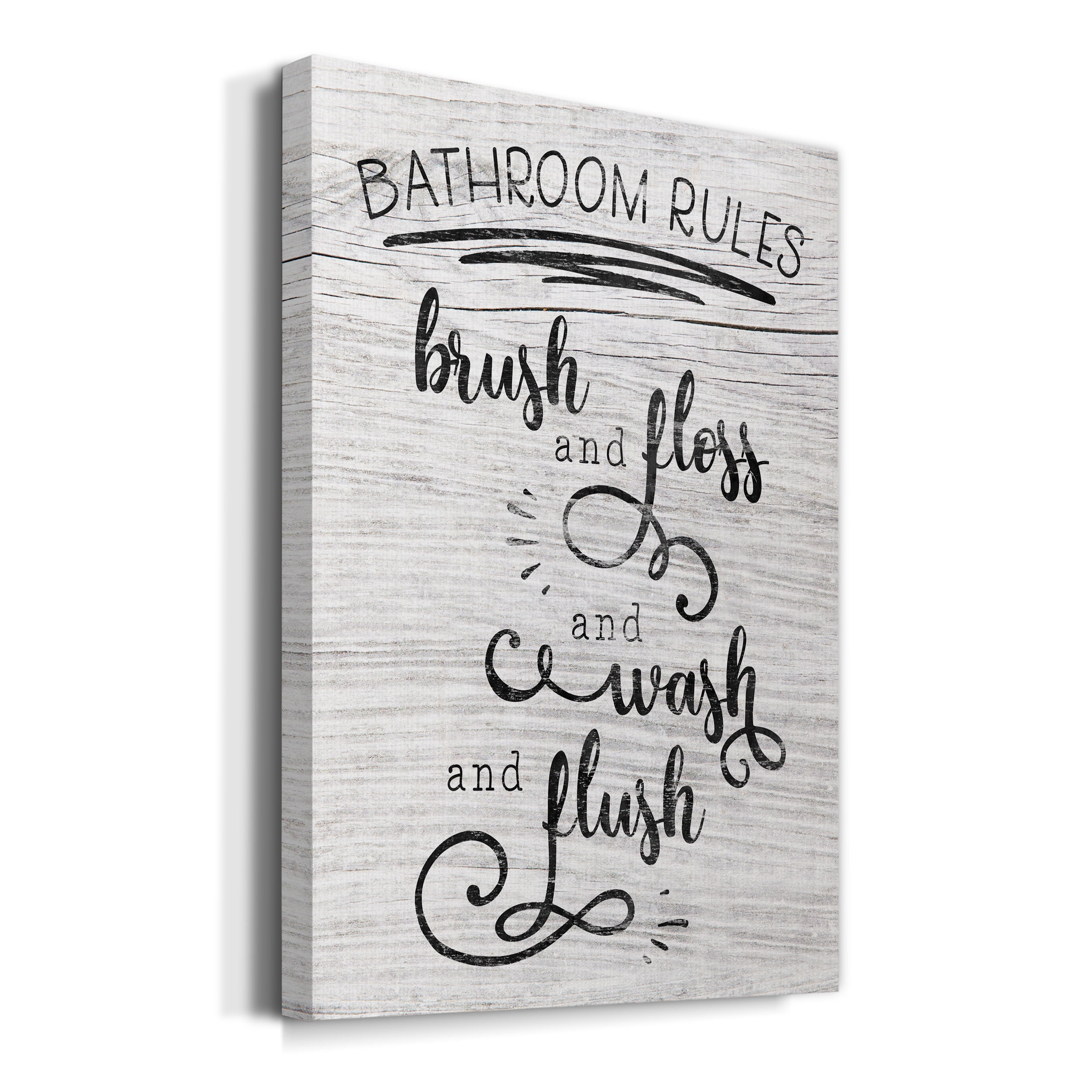Bathroom Rules Premium Gallery Wrapped Canvas - Ready to Hang - 18 x 27