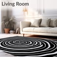 thumbnail image 2 of ODIKA 6'x9' Machine Washable Non-Slip Area Rug, Midnight Spiral Vortex Contemporary Abstract Design High Traffic Rug, Black, 565102, 2 of 7