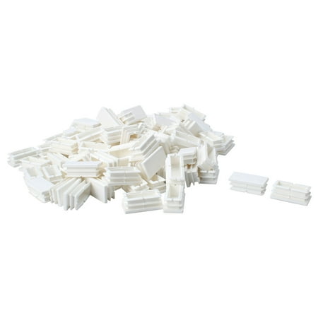 Metal Patio Chair Feet 100pcs 20 x 40mm Plastic Tube Inserts End Cover Caps Tubing Finishing, Patio Furniture Chair Feet Floor Protector ()