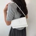 thumbnail image 4 of Bolso de mano para mujer con patrón de cocodrilo, Bolso de hombro de cuero PU, elegante embrague (blanco), 4 of 5