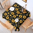 thumbnail image 2 of Black Sunflower Daffodil Pattern Square Tablecloth,Waterproof Square Table Cover,Wipeable Spillproof Washable Table Cover for Home Kitchen Party Decor 42"X42"(107x107cm), 2 of 6