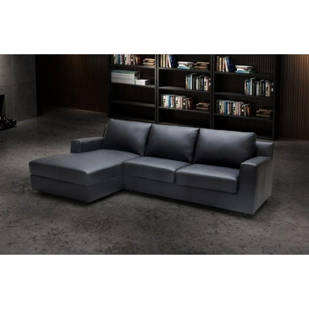 J M Elizabeth Modern Premium Grey Leather Sectional Sleeper Sofa Left Hand Chase J M Elizabeth Modern Premium Grey Leather Sectional Sleeper Sofa Left Hand Chase