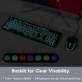 Large Print Lighted Keyboard and Mouse USB Wired Keyboard and Mouse