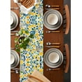 thumbnail image 2 of Lemon Table Runner Cotton Linen 108 Inch Holiday Dresser Scarves, Orange Yellow Fruit Botanical Green Leaves Summer Tablerunner for Kitchen Coffee Dining Bedroom Dinner Scarf Décor 13''x108'', 2 of 9