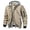 Khaki, variant on Mens Winter Hooded Jackets for Men Fashion Warm Patchwork Zip Up Cargo Coats Casual Quilted Lined Solid Color Jackets with Pockets