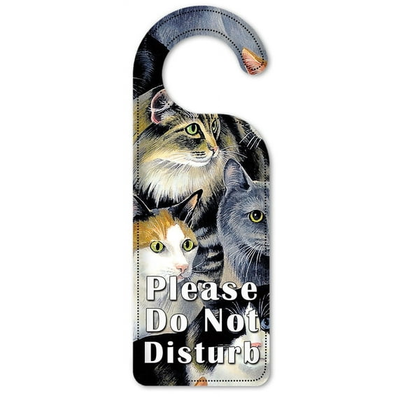 Do Not Disturb Door Knob Hanger Sign - Just Cats