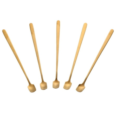 

5pcs Coffee Stirring Spoons Stainless Steel Medicinal Ladles Ice Cream Spoons