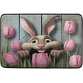 thumbnail image 5 of FREEAMG Easter Funny Rabbit Bath Curtain Rugs Sets 2 Pcs, Bathroom Theme Set with Shower Curtain and Non-Slip Carpet -12 Hooks-60X72in, 5 of 7
