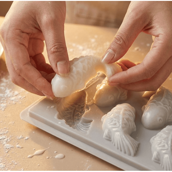 3Pcs Plastic Mold for DIY Projects Home Baking Fish Shaped 3D Mold for Jelly Pudding Chocolate