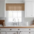 thumbnail image 5 of Vintage Rattan Sheer Curtains Valances for Windows Minimalist Abstract Wicker Texture Brown Chiffon Kitchen Valances for Cafe, Voile Window Treatments Curtains for Living Room Bedroom, 54"x18", 5 of 9