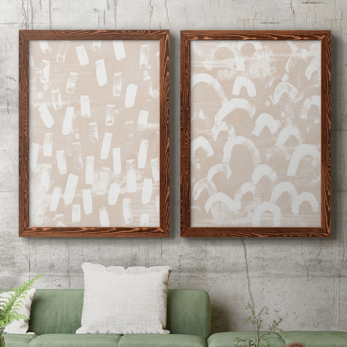 Earth Etching I - Premium Framed Canvas 2 Piece Set - Ready to Hang