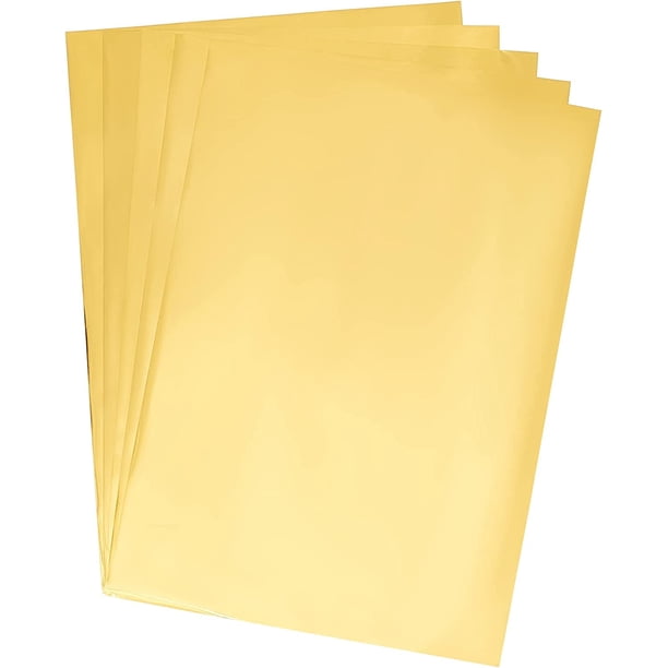 50 hojas de papel de transferencia metálico rectangular de tóner reactivo de 11,42 x 7,3 pulgadas, dorado