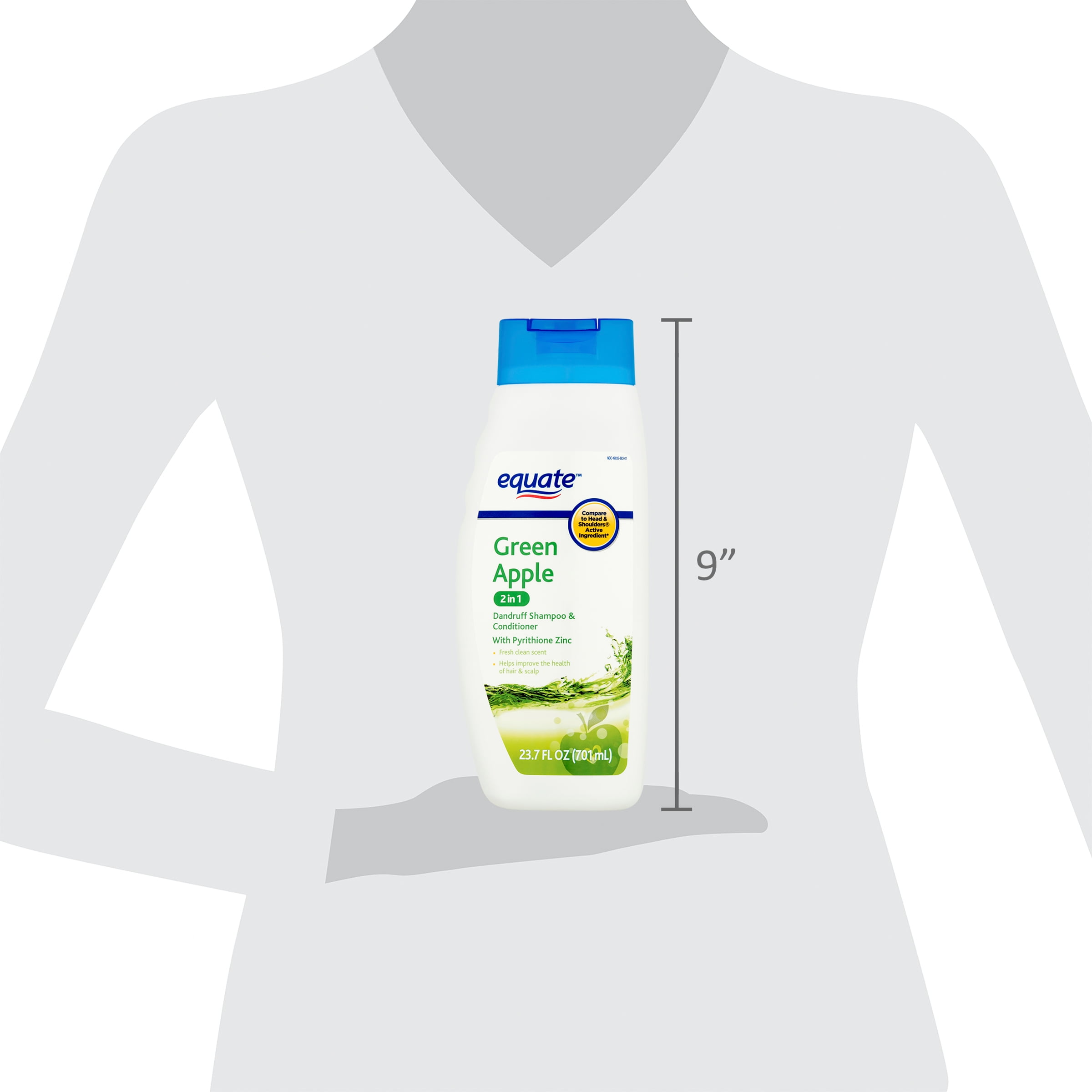 Equate Green Apple 2 in 1 Dandruff Relief Shampoo Plus Conditioner, 23.7 fl oz