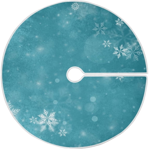 FMSHPON Merry Christmas Snowflake Xmas Christmas Tree Skirt Stand Mat for Holiday Party Decoration Indoor Outdoor 36 inches