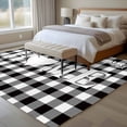 thumbnail image 5 of Area Rug 72×108in, Farm HOME Love Quotes Floor Carpet Living Room Rug, Black White Buffalo Lattice Non-Slip Welcome Mat Indoor Rugs for Bedroom Dining Room, 5 of 9