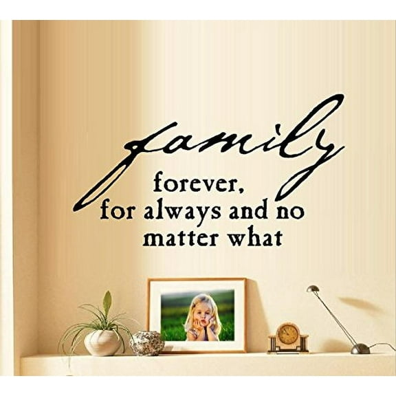 Decal ~ FAMILY Forever, For Always, and No matter what : WALL or WINDOW DECAL, 13" X 23"
