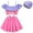 B, variant on Girls Two-Piece Swimsuit w/Swimming Cap Tankini Bathing Suit, Size 3-10Y