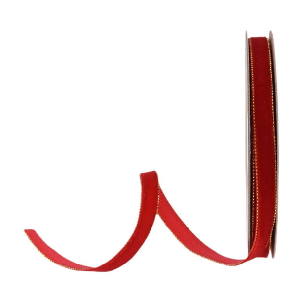 Guirnalda de cinta fina hecha a mano de 10 m de largo, portátil, para manualidades, decoración de coronas, para proyectos de costura, regalos florales Rojo