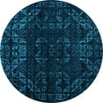 thumbnail image 1 of Ahgly Company Indoor Round Abstract Light Blue Modern Area Rugs, 7' Round, 1 of 4