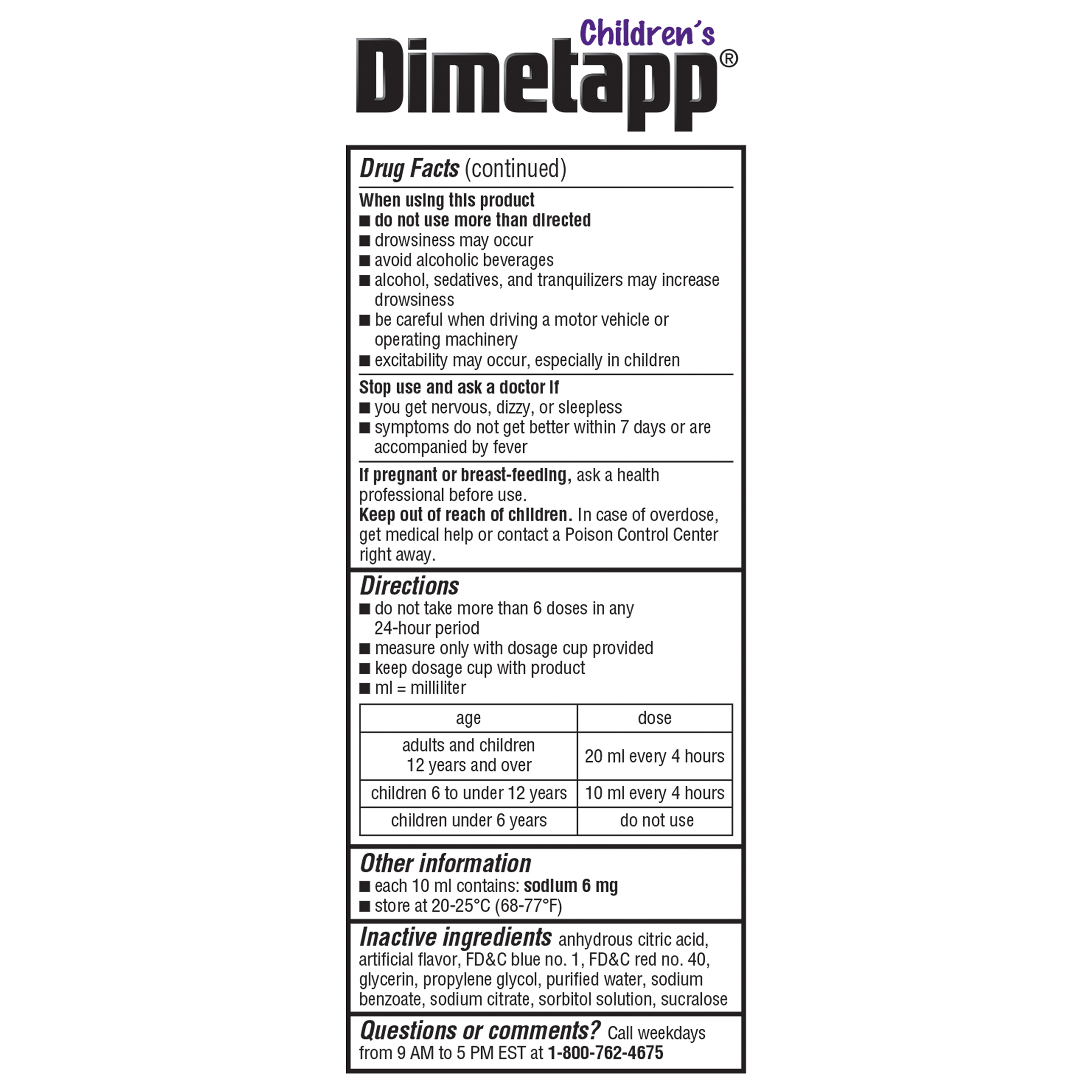 Children's Dimetapp Cold and Allergy, Antihistamine, Alcohol-Free, Liquid Syrup, Grape Flavor, 4 oz. - image 4 of 14