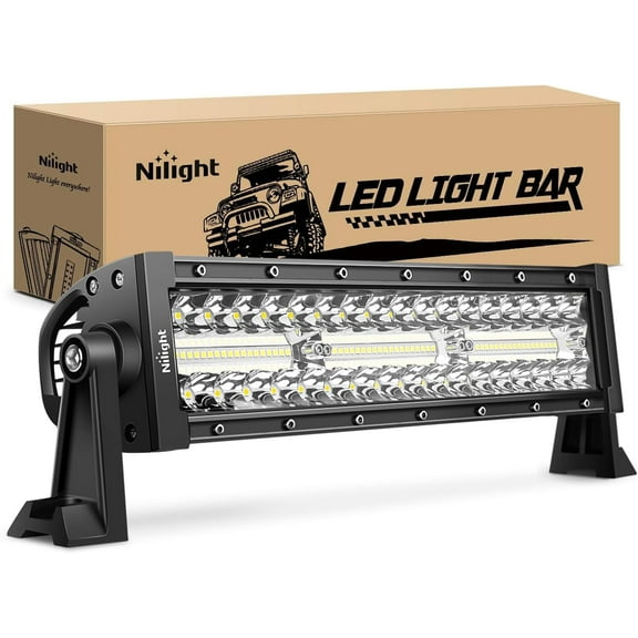 Nilight LED Light Bar 13.5Inch Triple Row Spot Flood Combo 96LEDs Lights Fog Light Driving Light Work Light Backup Light Bumper Lights for Off-Road Truck SUV ATV UTV, 2 Years Warranty