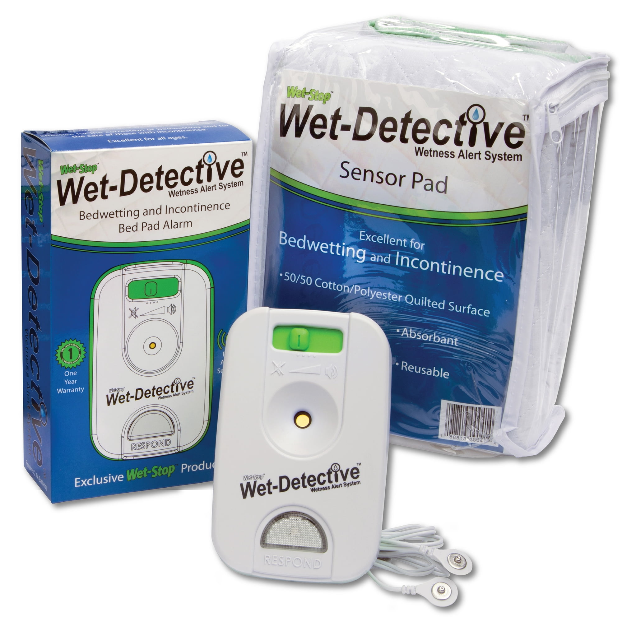 Wet-Detective Incontinence Alert System (Alarm +1 Sensor Pad)