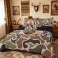 thumbnail image 3 of meiyoeat Western Camo Monogram K Twin Bedding for Enthusiasts, Rustic Camouflage Duck Bedding Comforter Set, Black Reversible, 7 Pieces, 3 of 6